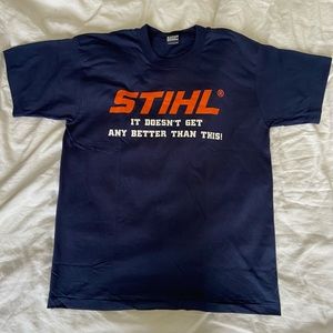 Vintage STIHL Chainsaw Single Stitch T-Shirt. Size Large.